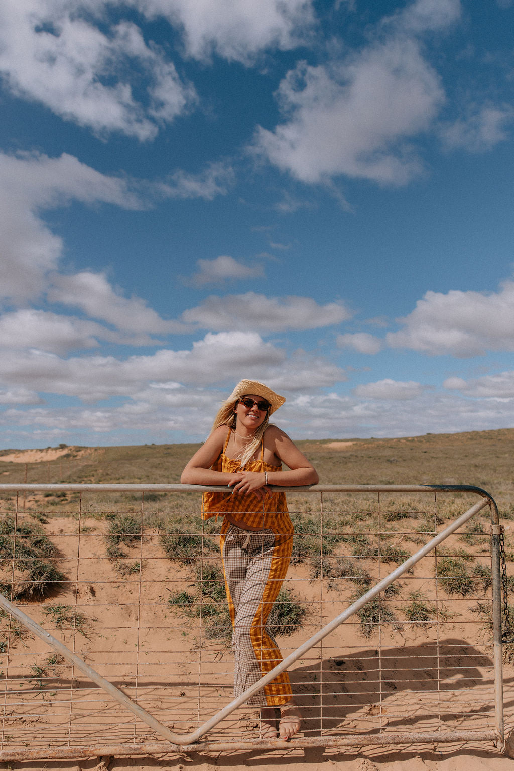 Patchwork Singlet Ginger Gingham - Atmosea