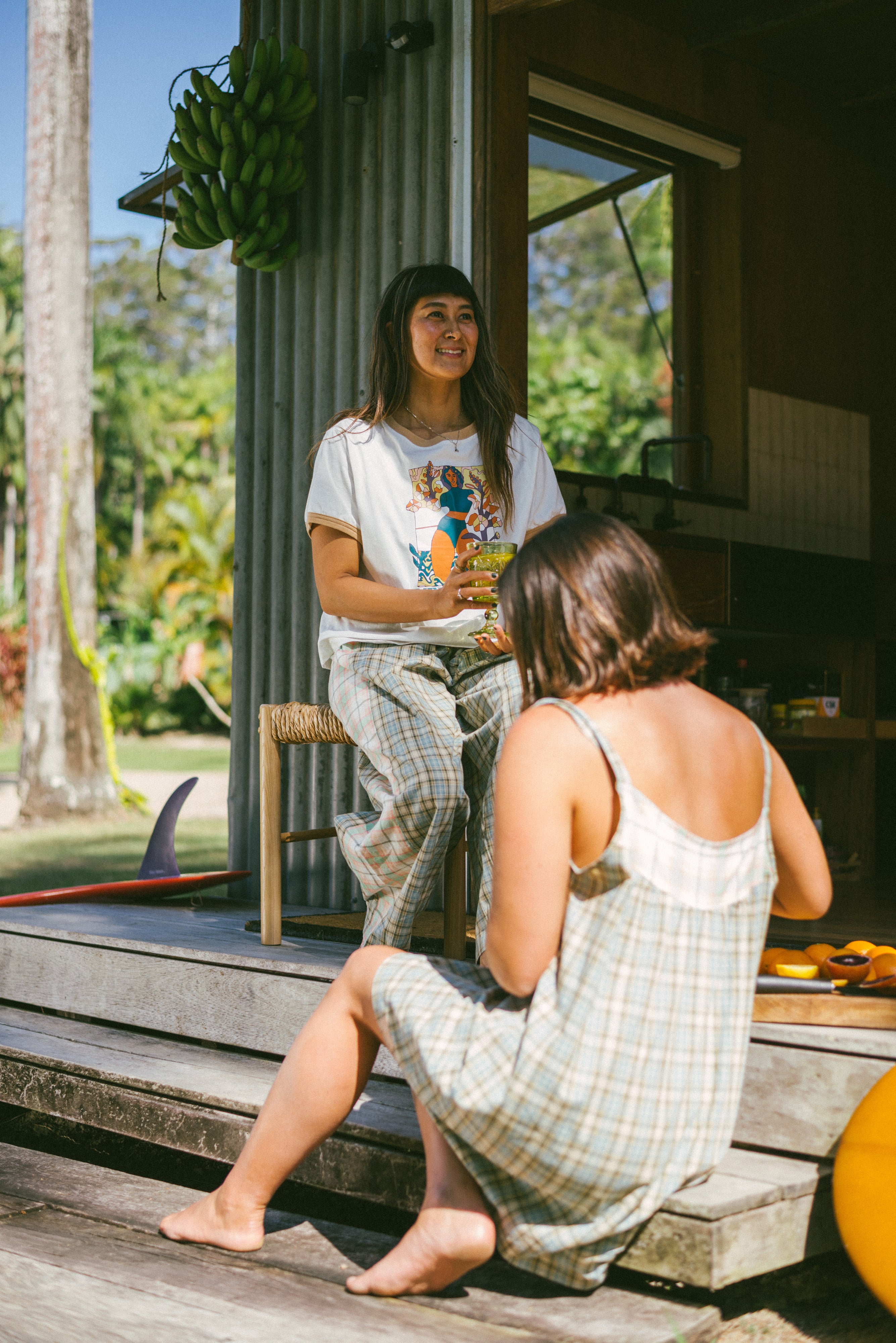 Patchwork Sun Dress in Cottage Plaid - Atmosea