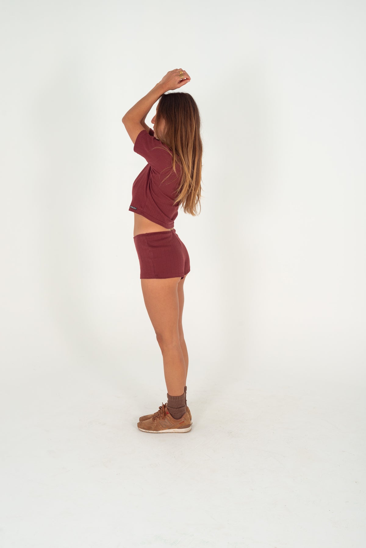 Pointelle Short in Burgundy - Atmosea