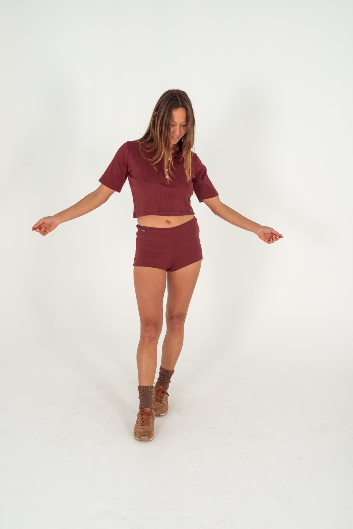 Pointelle Short in Burgundy - Atmosea