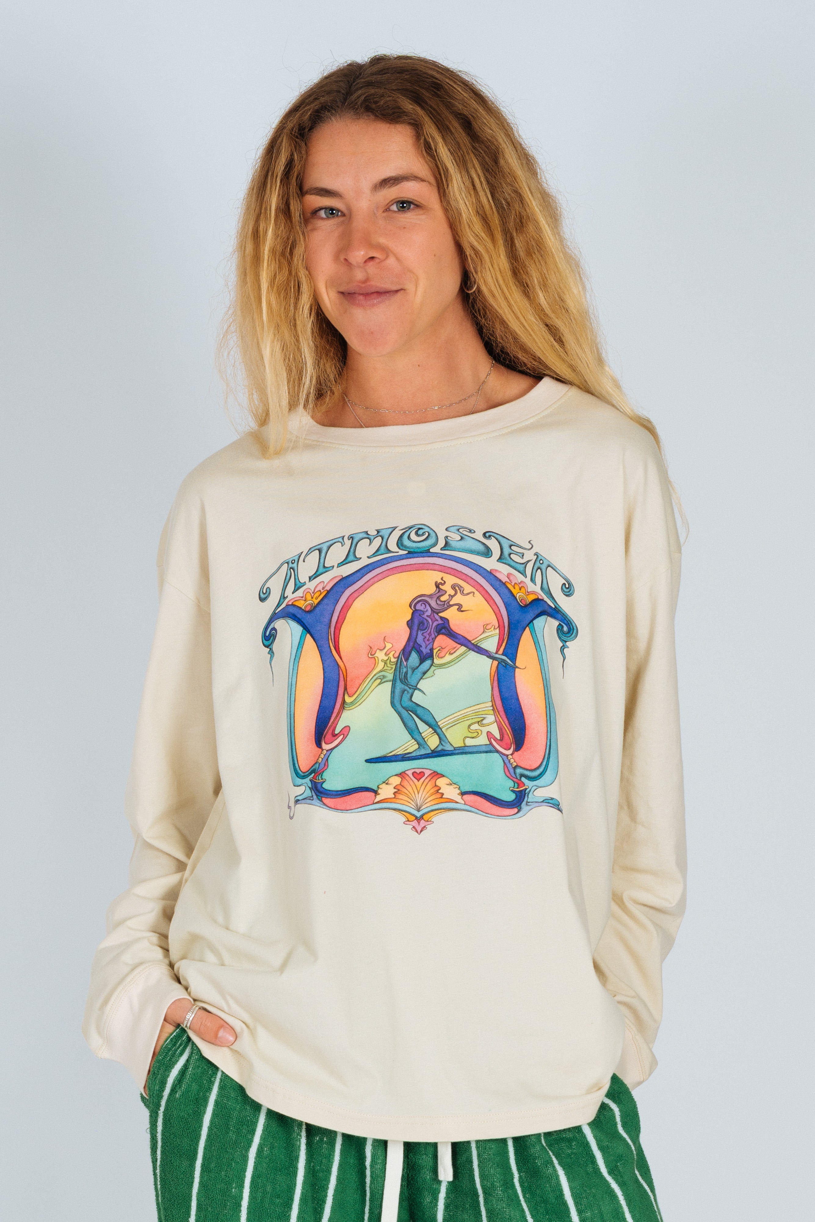 'Saline Shrine' By Angie Samblotte x Atmosea - Artist Oversized Longsleeve Tee - Atmosea