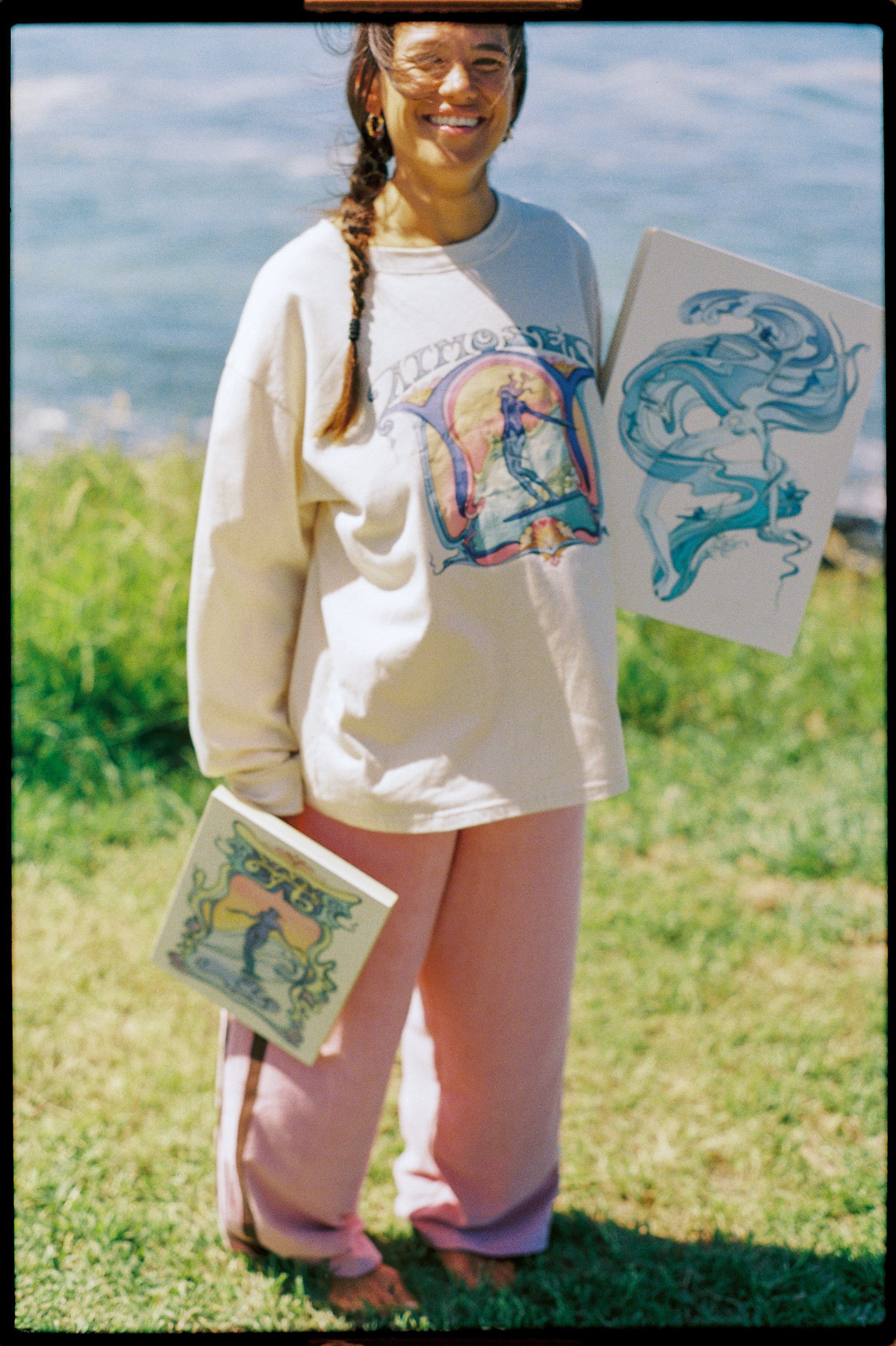 'Saline Shrine' By Angie Samblotte x Atmosea - Artist Oversized Longsleeve Tee - Atmosea