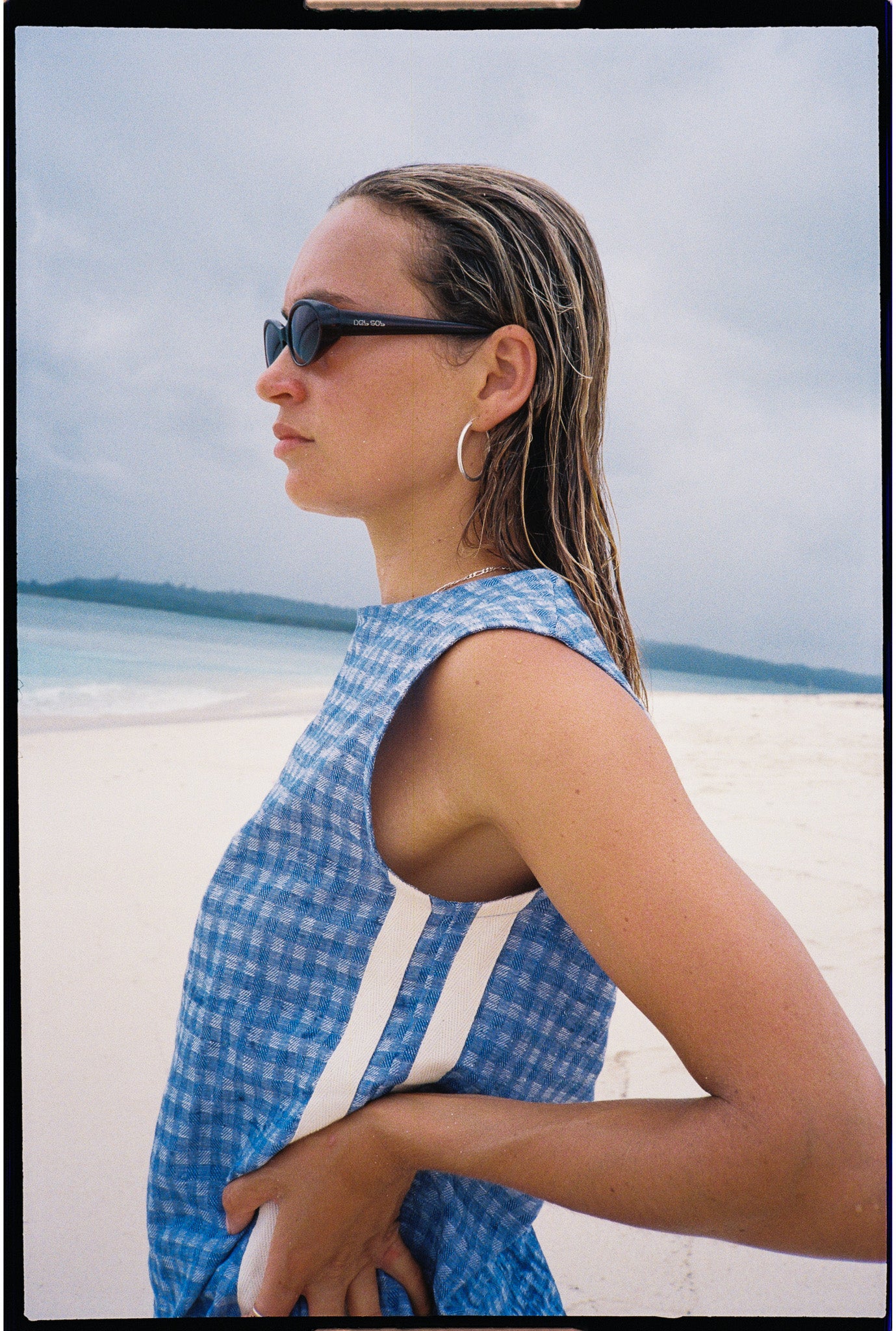 Sporty Dress in Blue Gingham - Atmosea