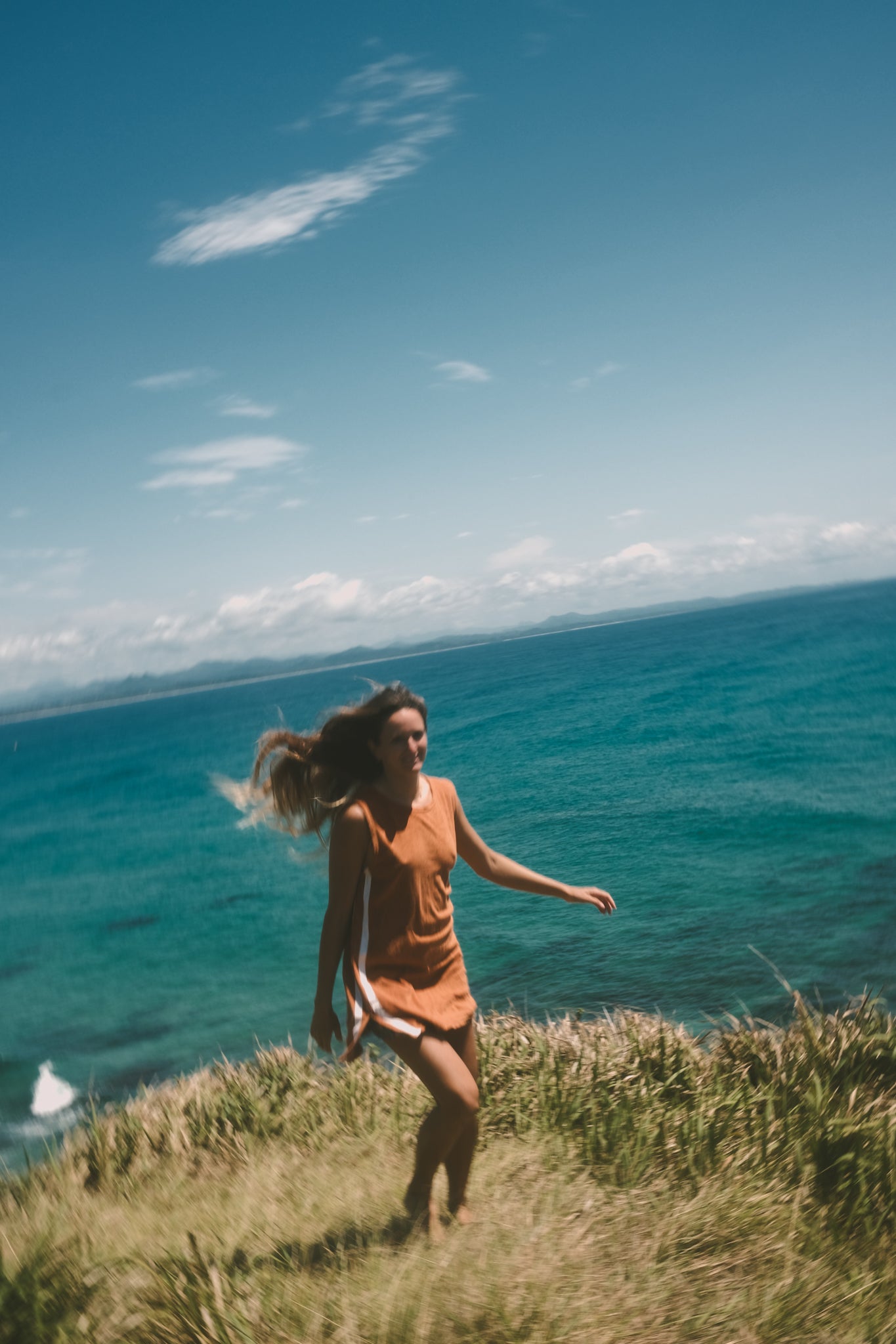 Sporty Terry Dress in Rust - Atmosea