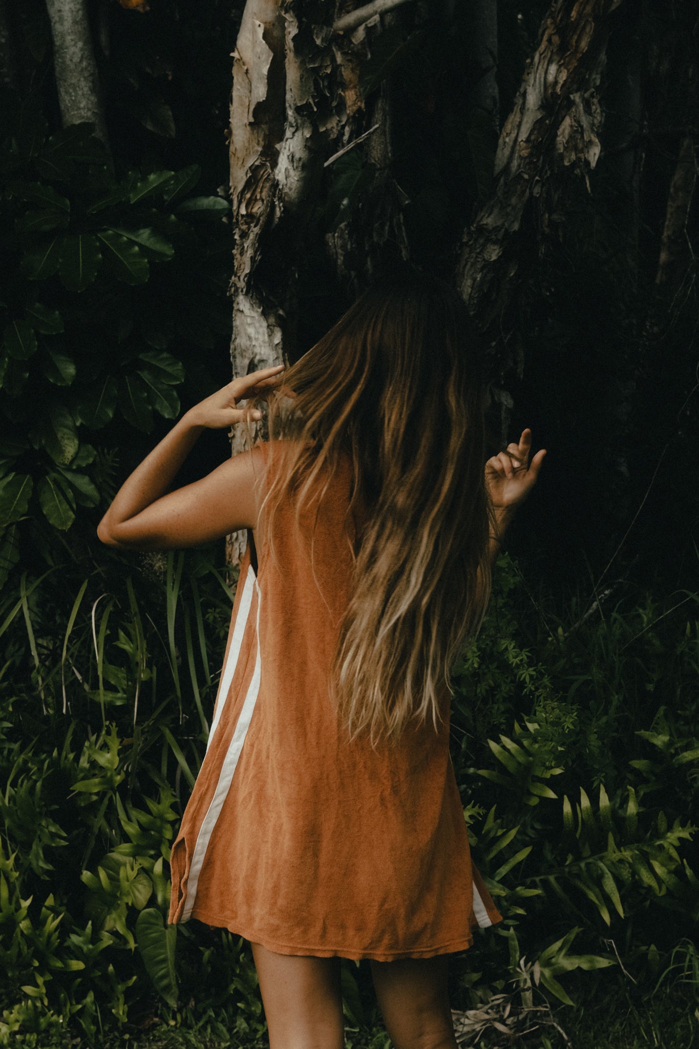 Sporty Terry Dress in Rust - Atmosea