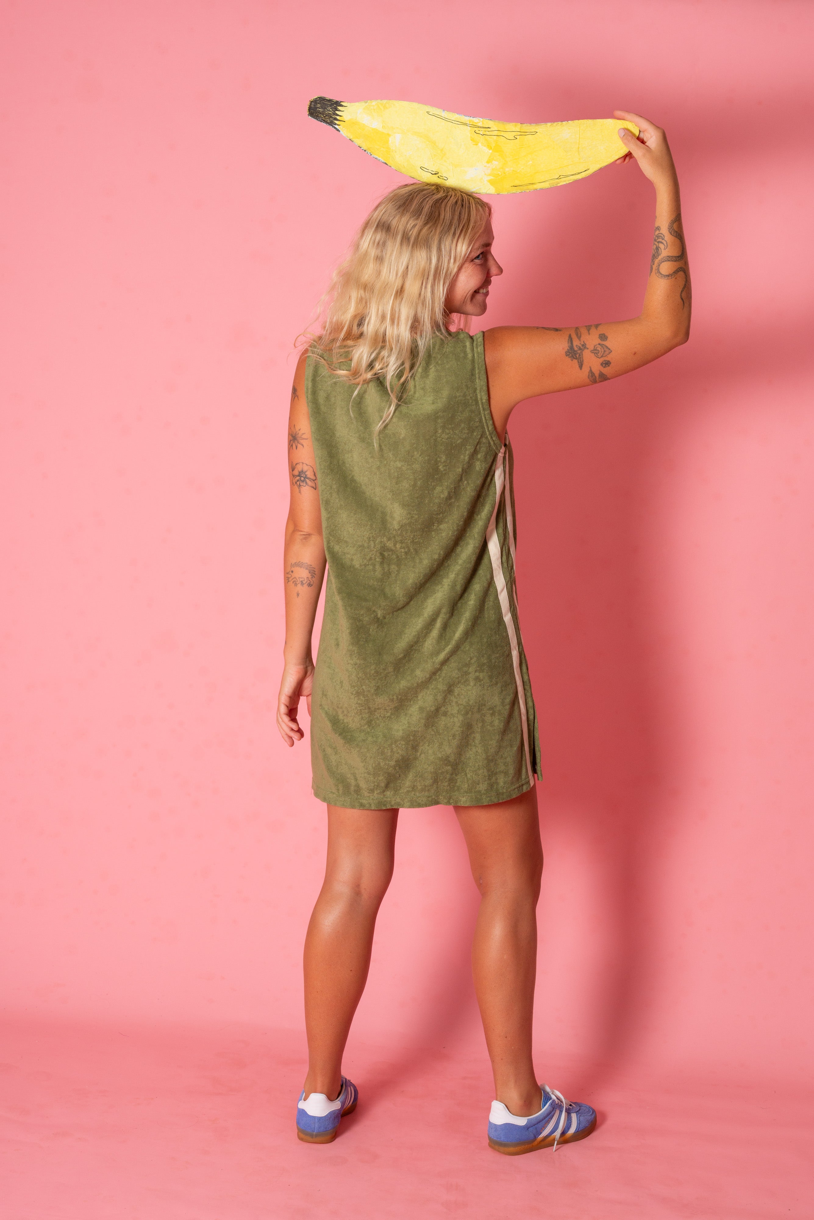 Sporty Terry Dress Olive - Atmosea
