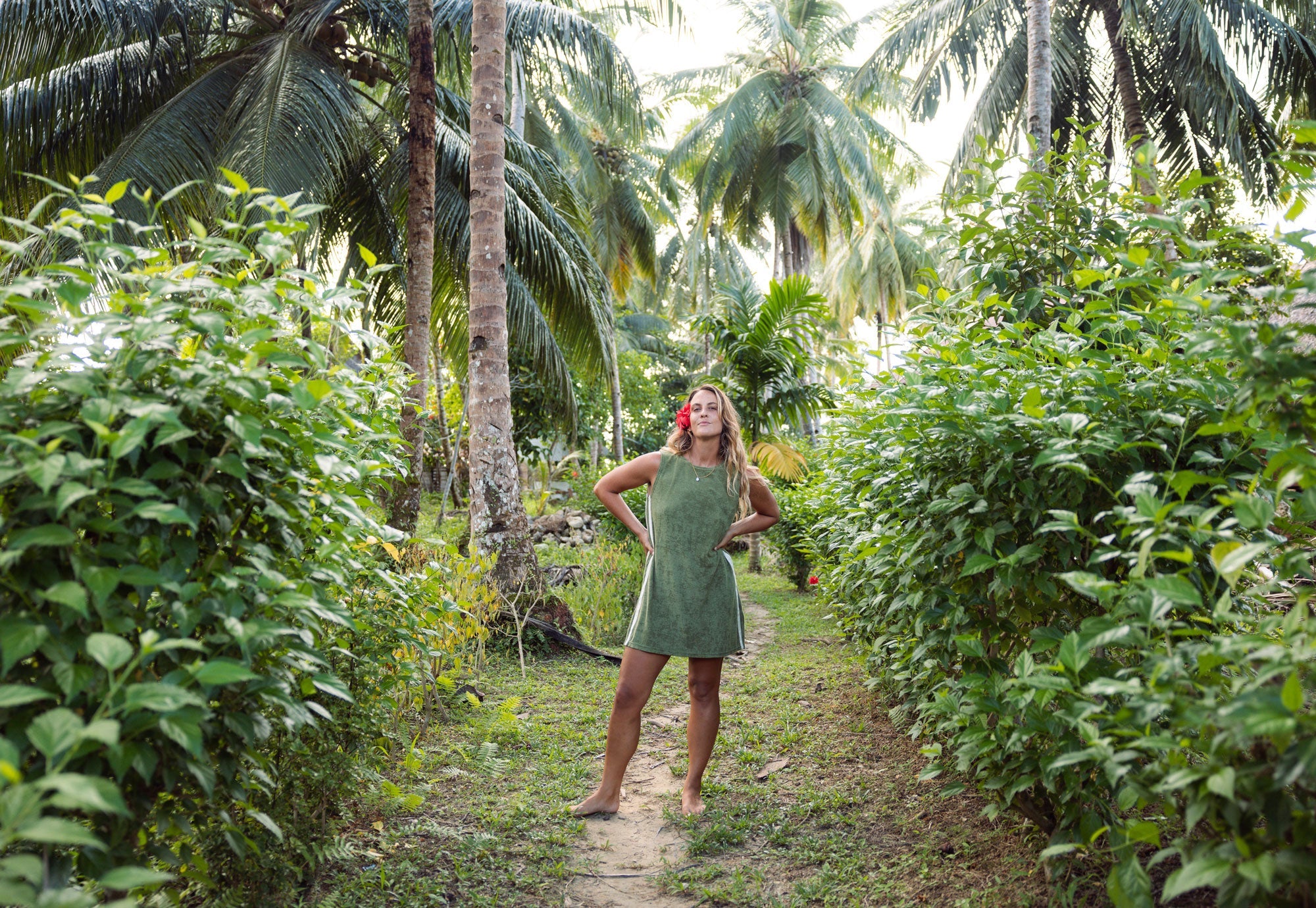 Sporty Terry Dress Olive - Atmosea