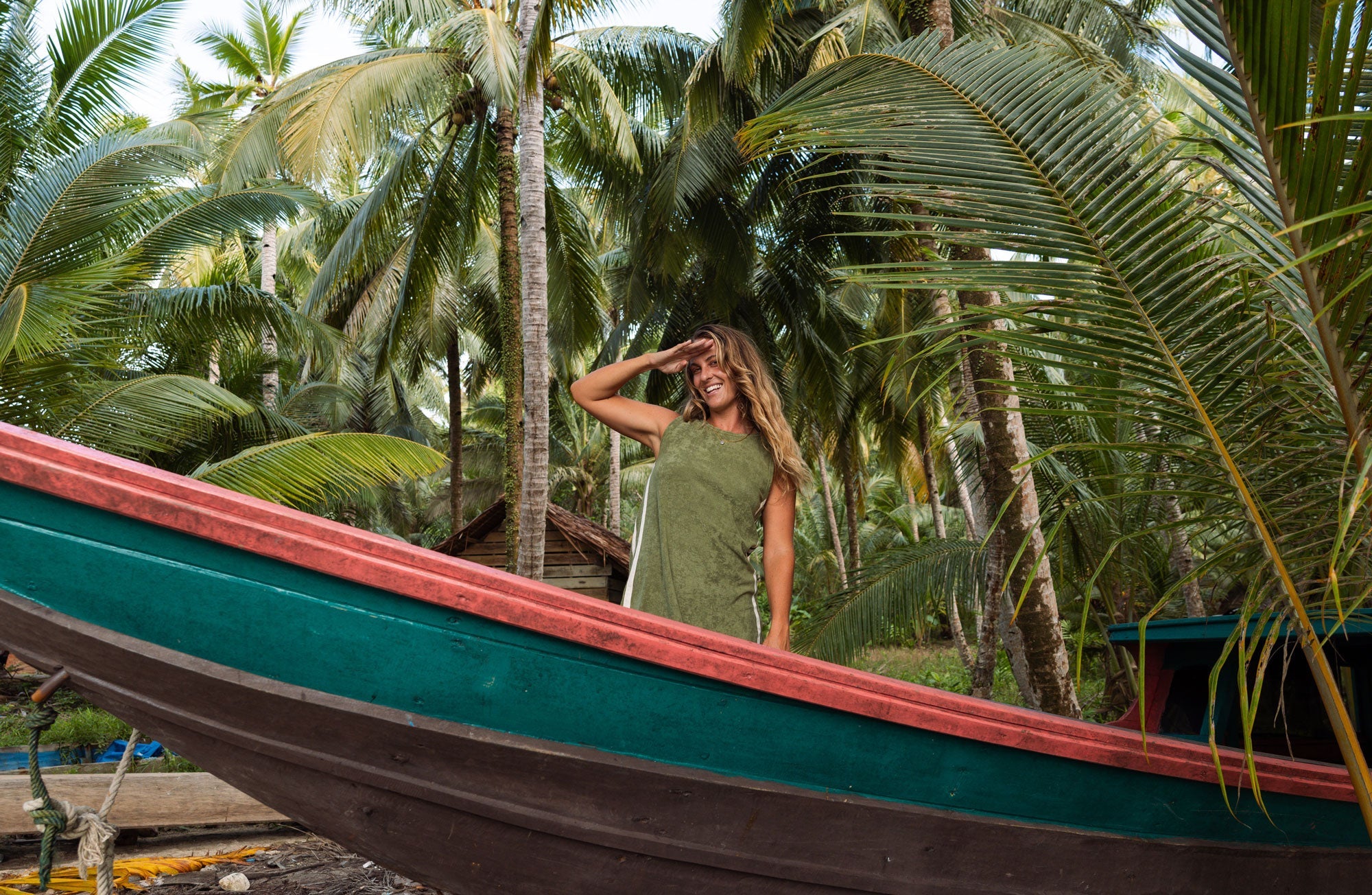 Sporty Terry Dress Olive - Atmosea