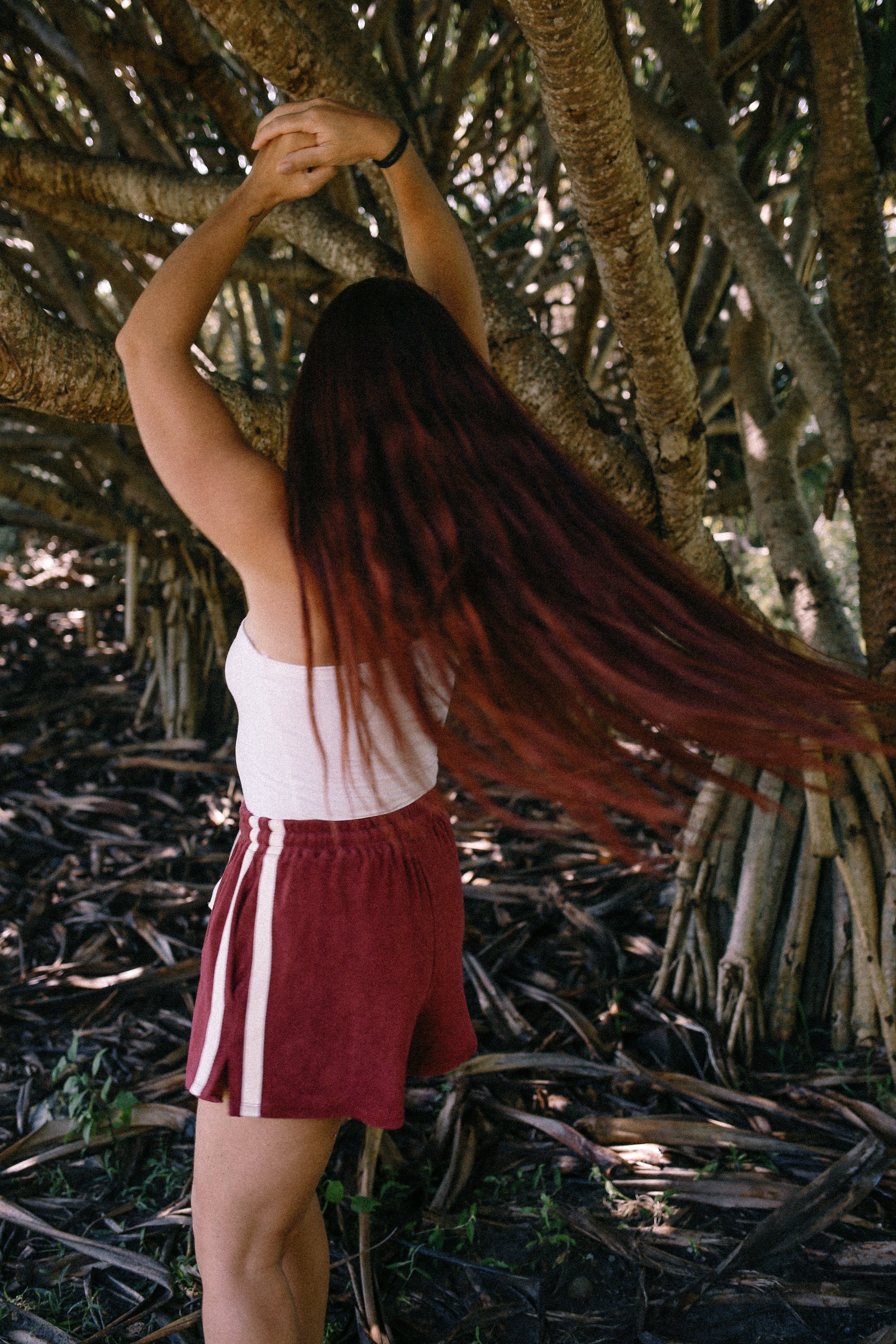 Terry Towelling Shorts Berry - Atmosea