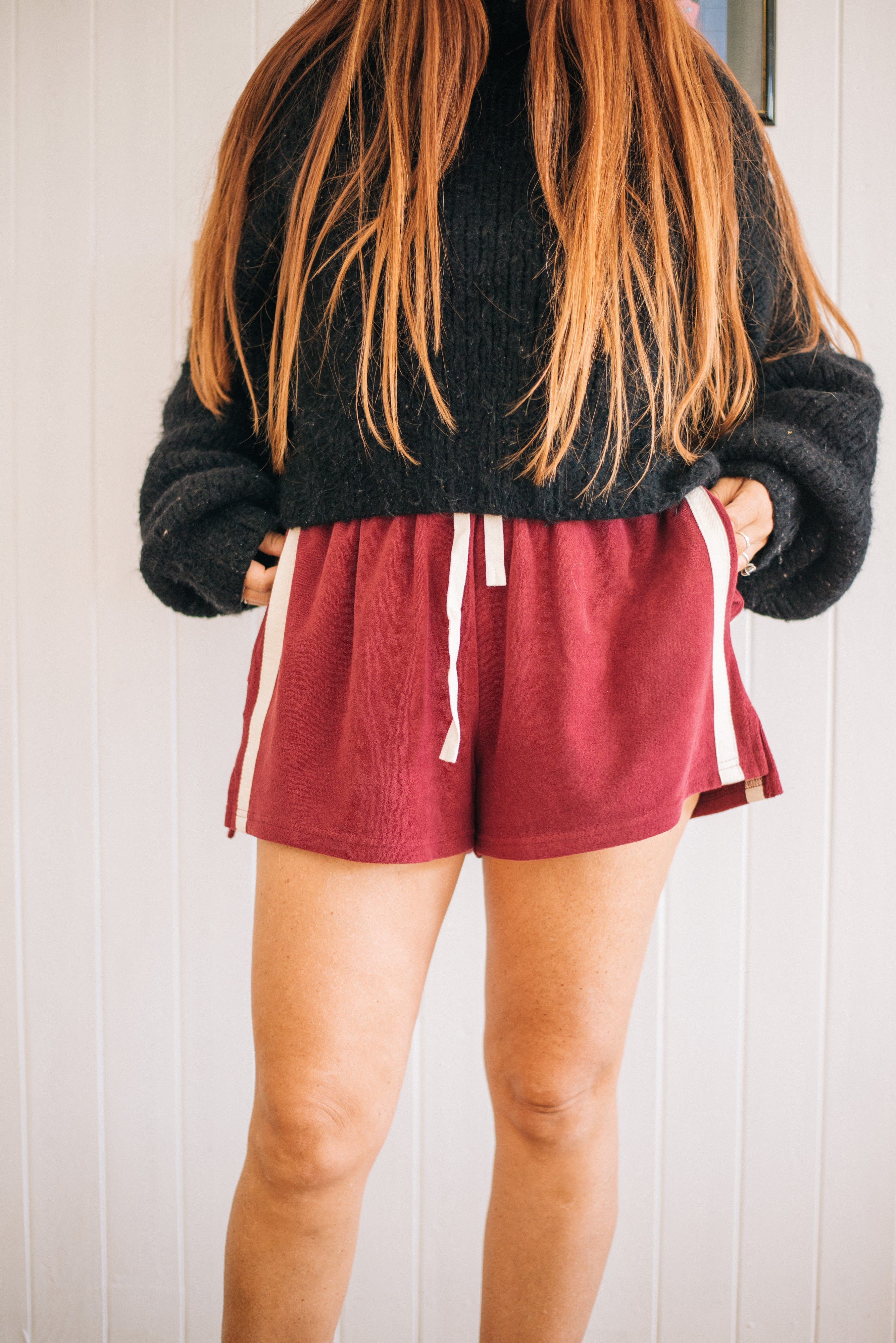 Terry Towelling Shorts Berry - Pre Order - Atmosea