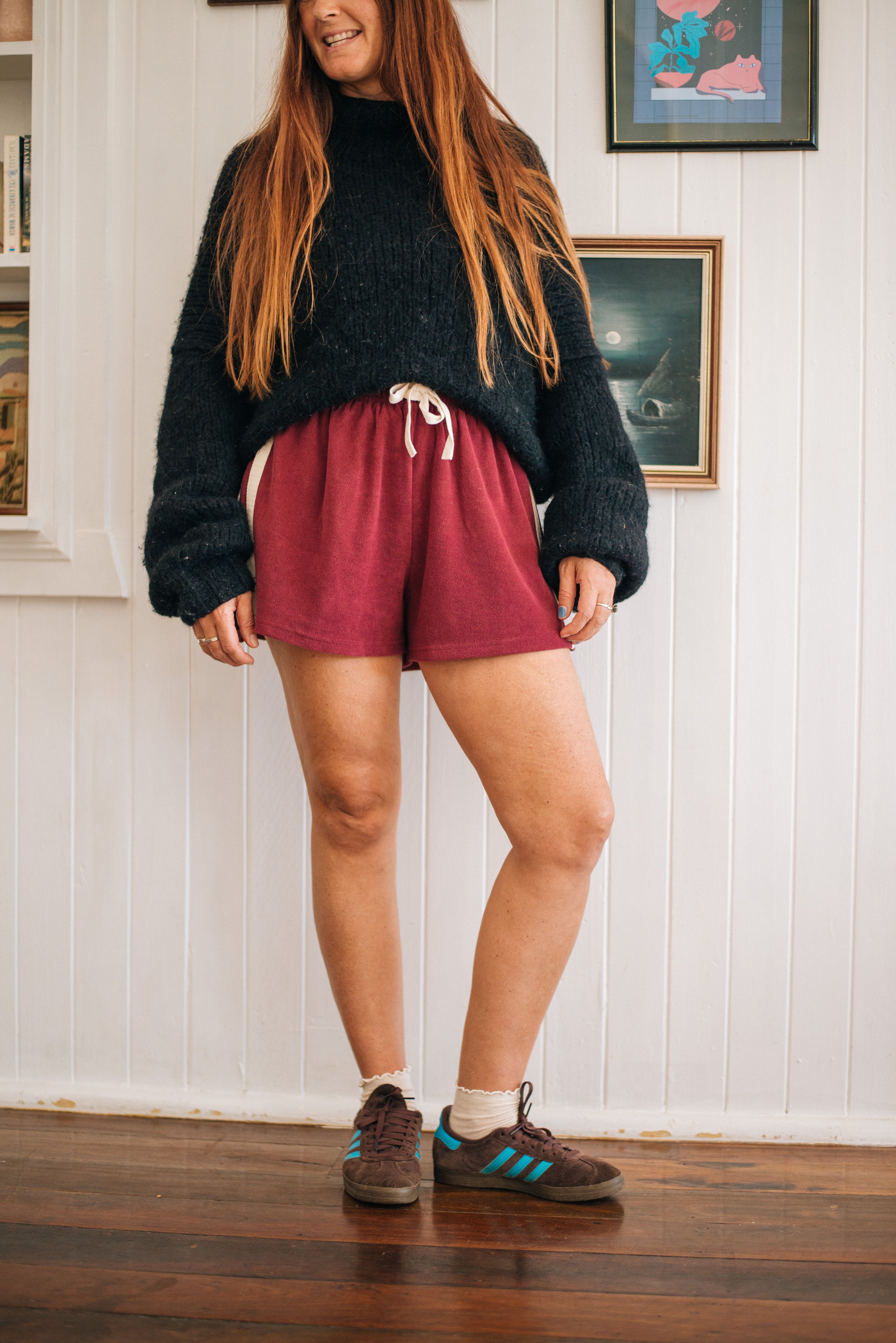 Terry Towelling Shorts Berry - Pre Order - Atmosea