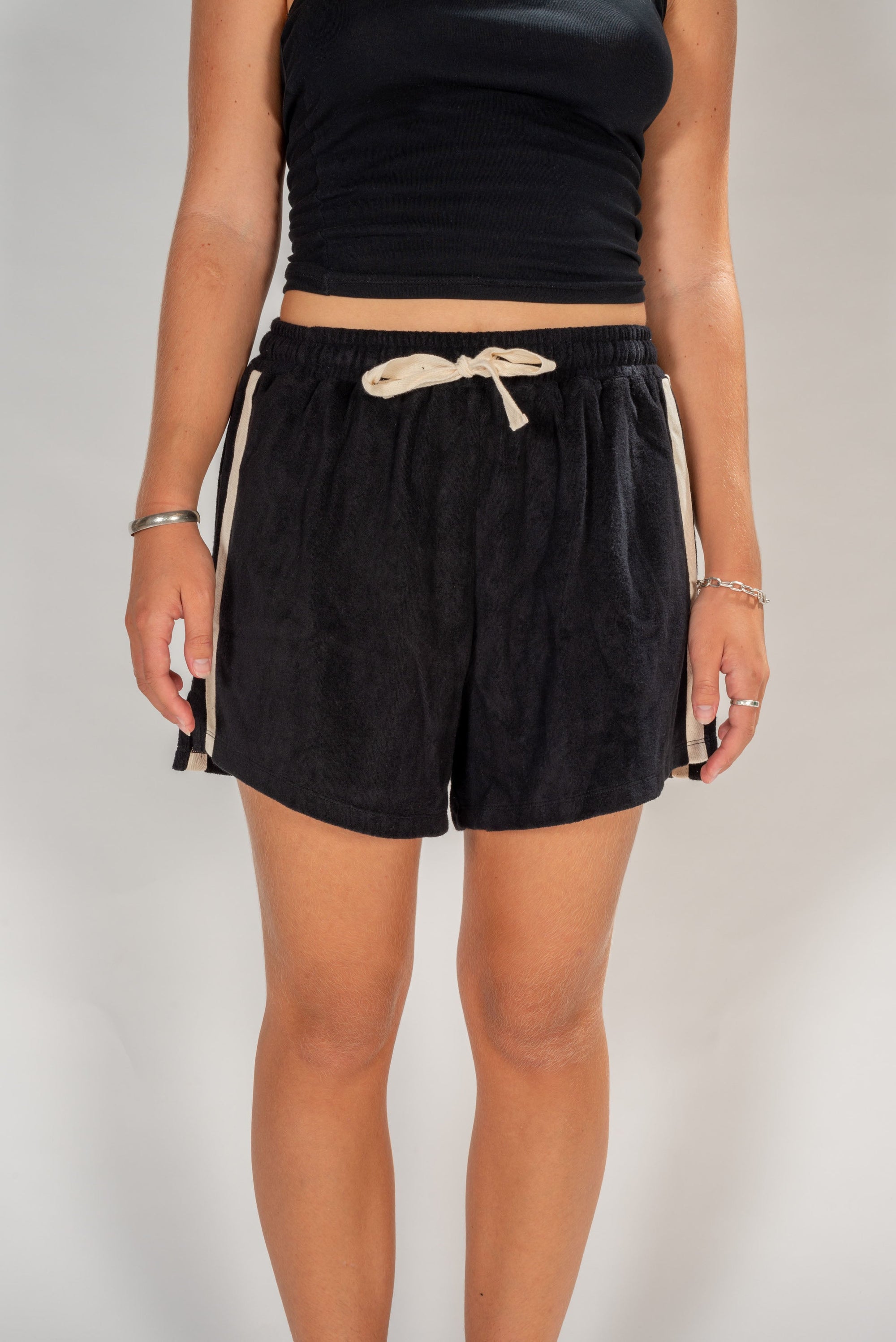 Terry Towelling Shorts in Black - Atmosea