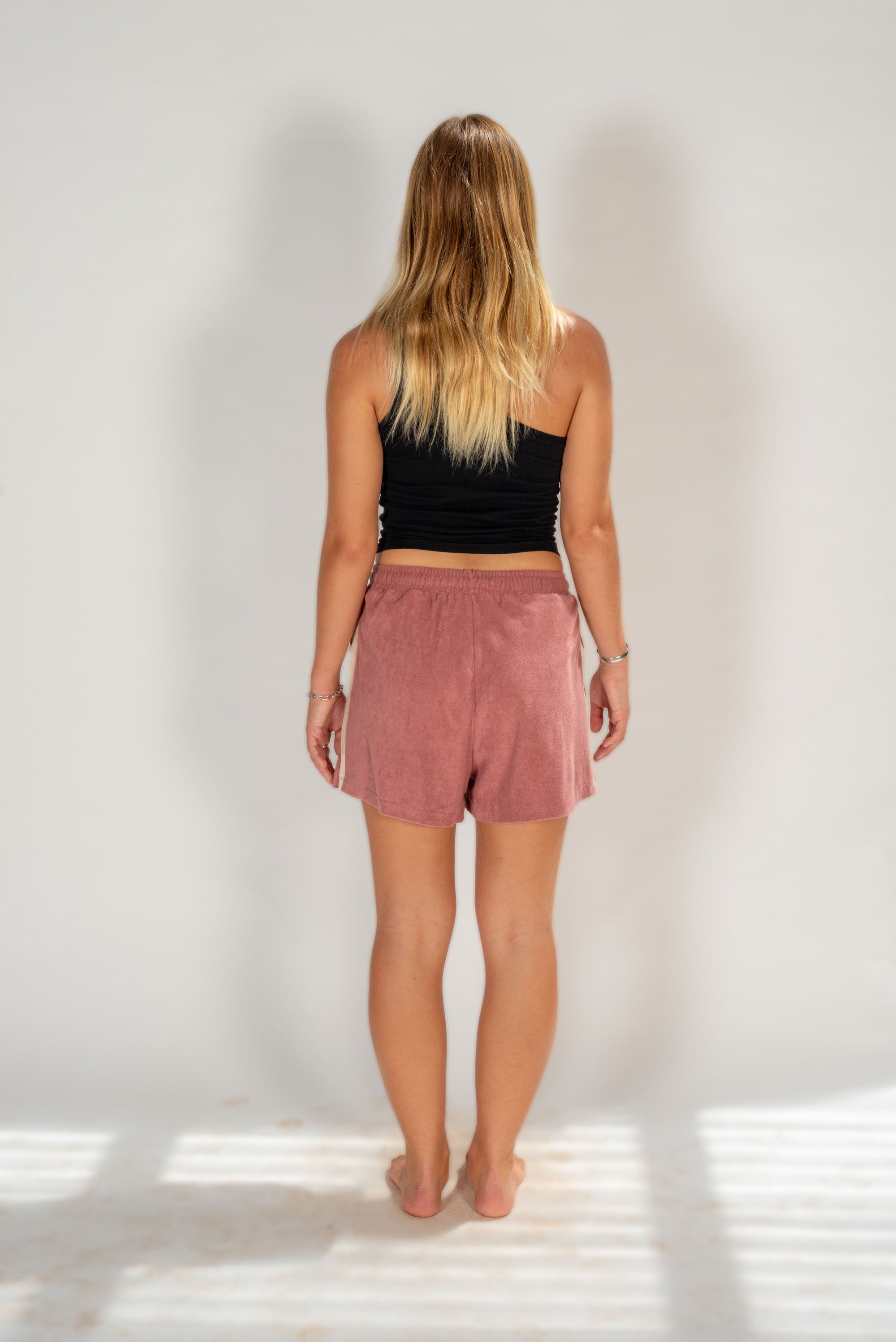 Terry Towelling Shorts in Mulberry - Atmosea