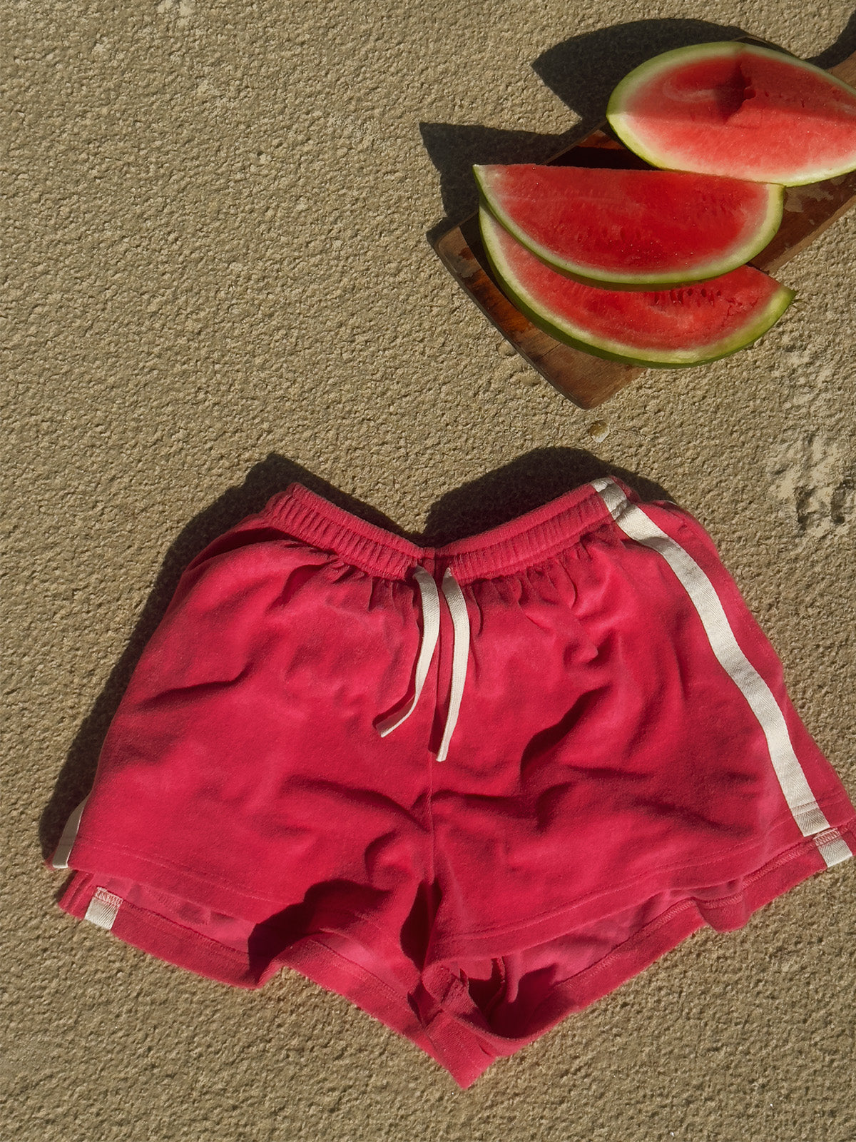 Terry Towelling Shorts in Strawberry - Atmosea