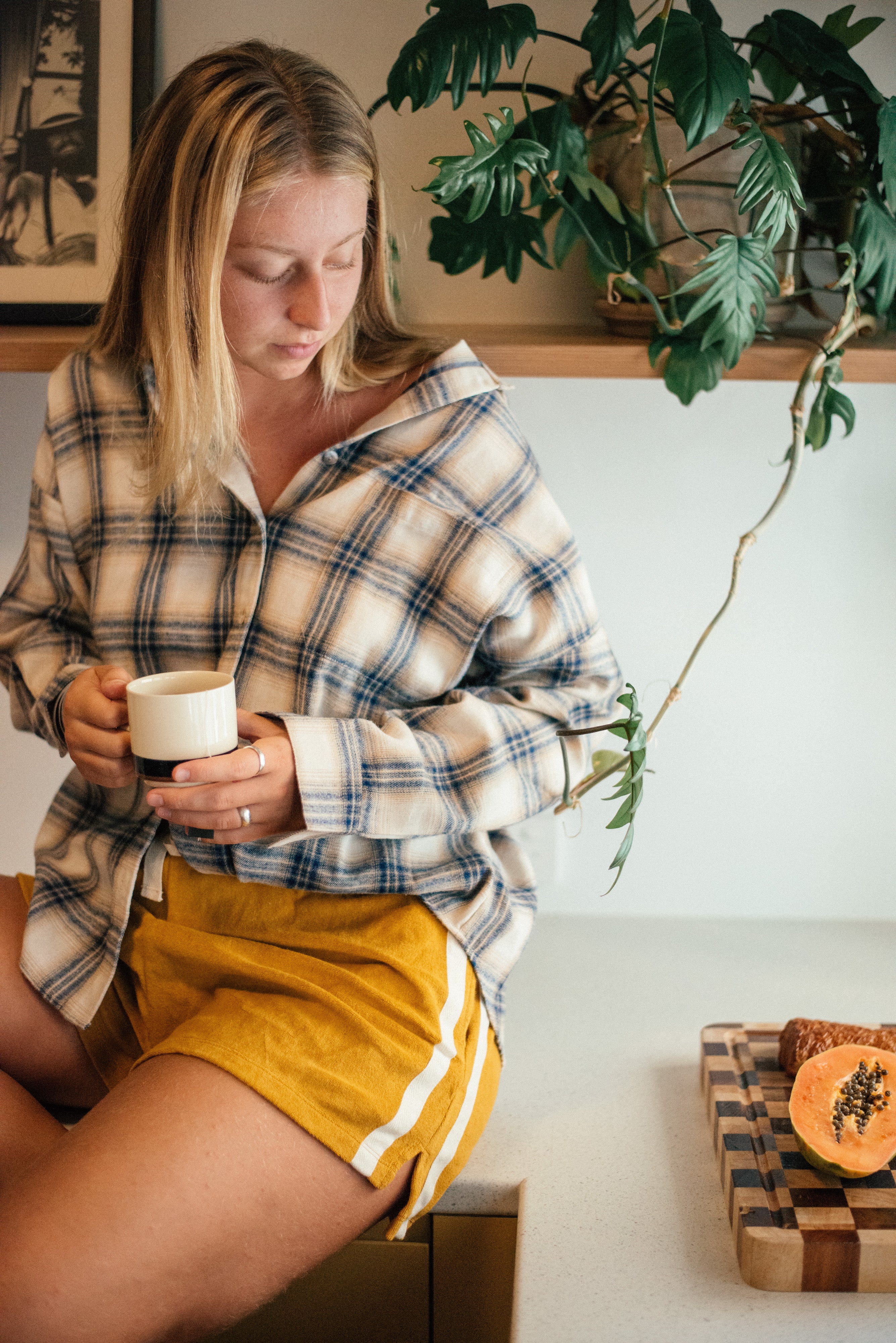 Terry Towelling Shorts Mango - Atmosea