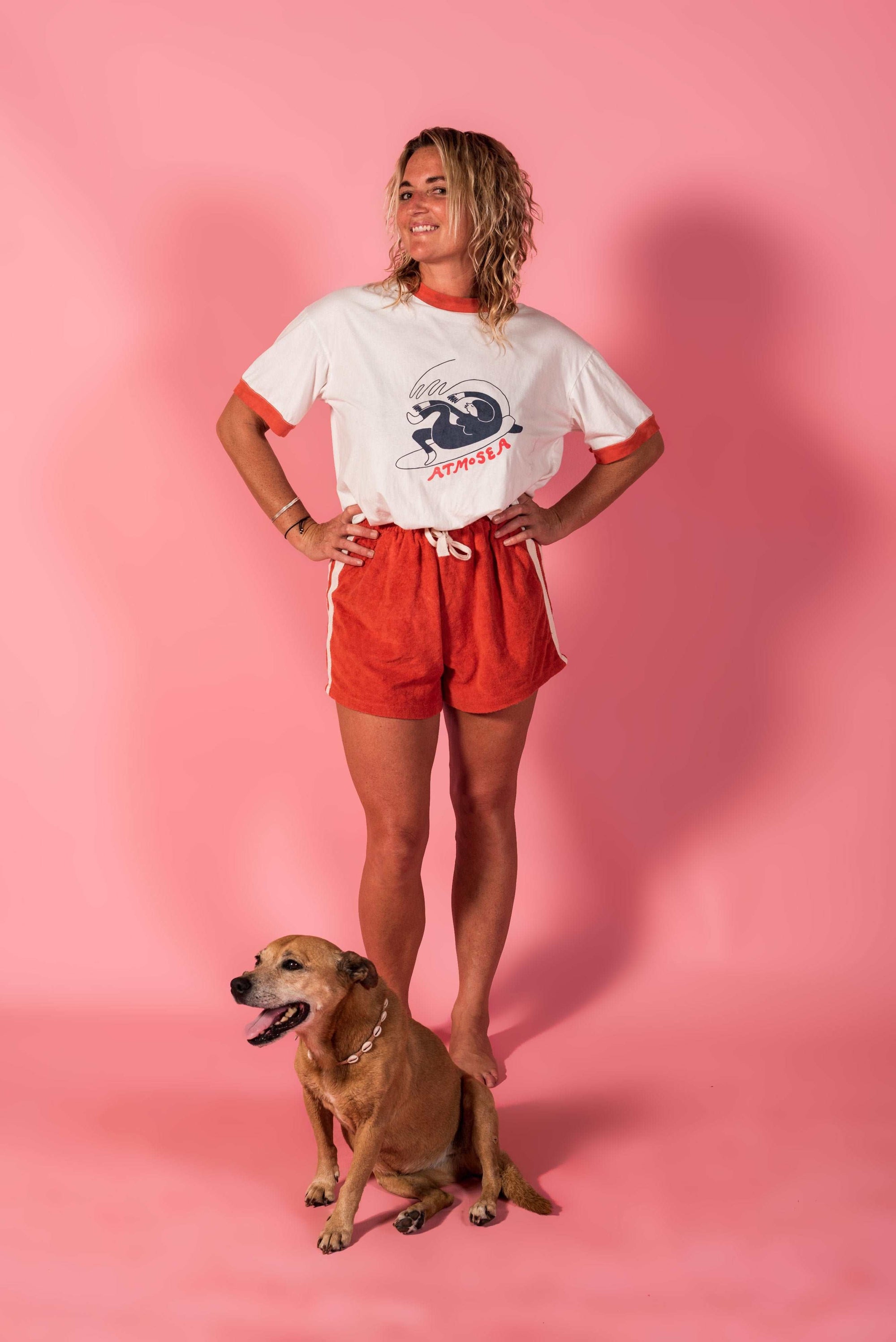 Terry Towelling Shorts - Red - Atmosea