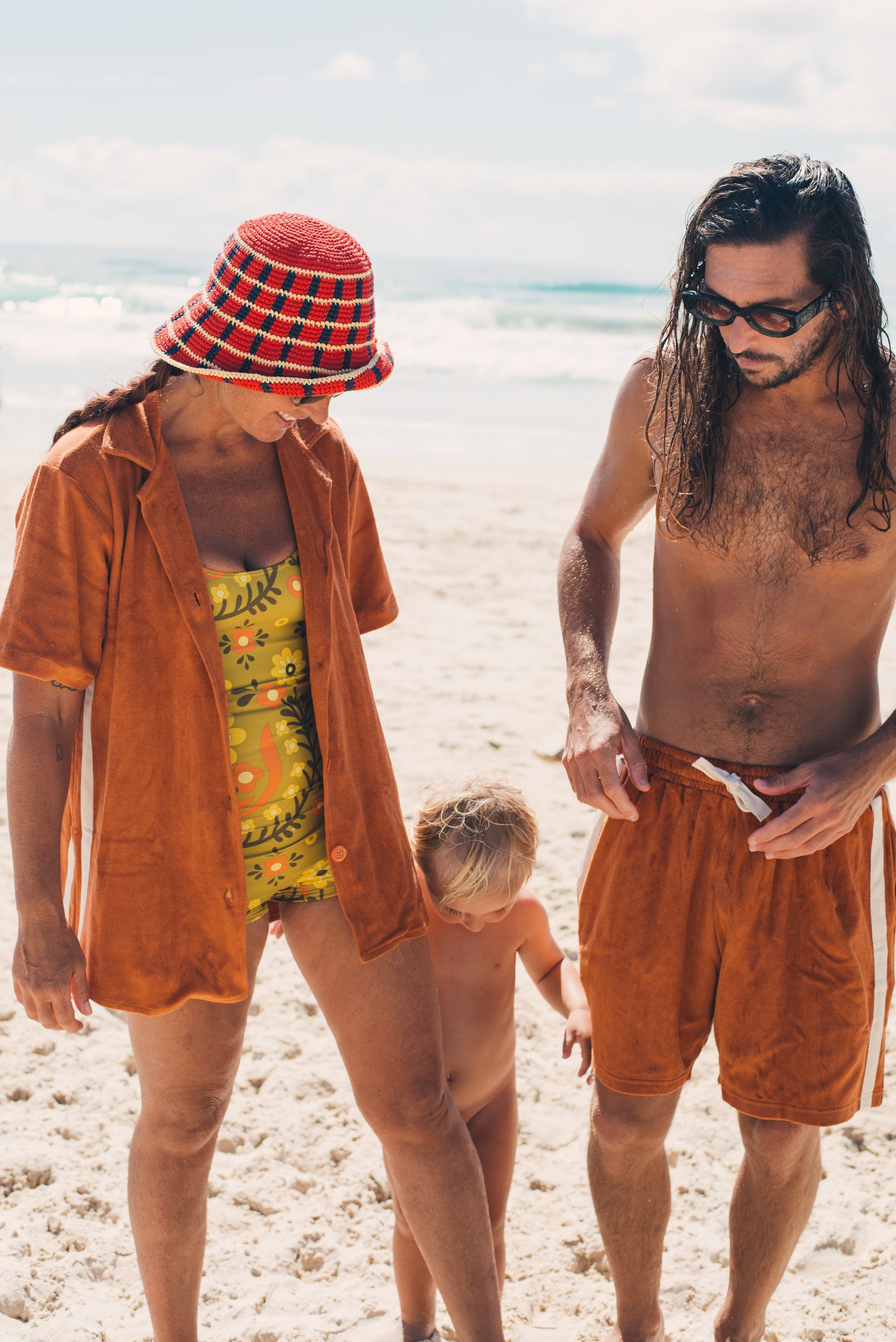 Unisex Terry Towelling Shorts Rust - Atmosea