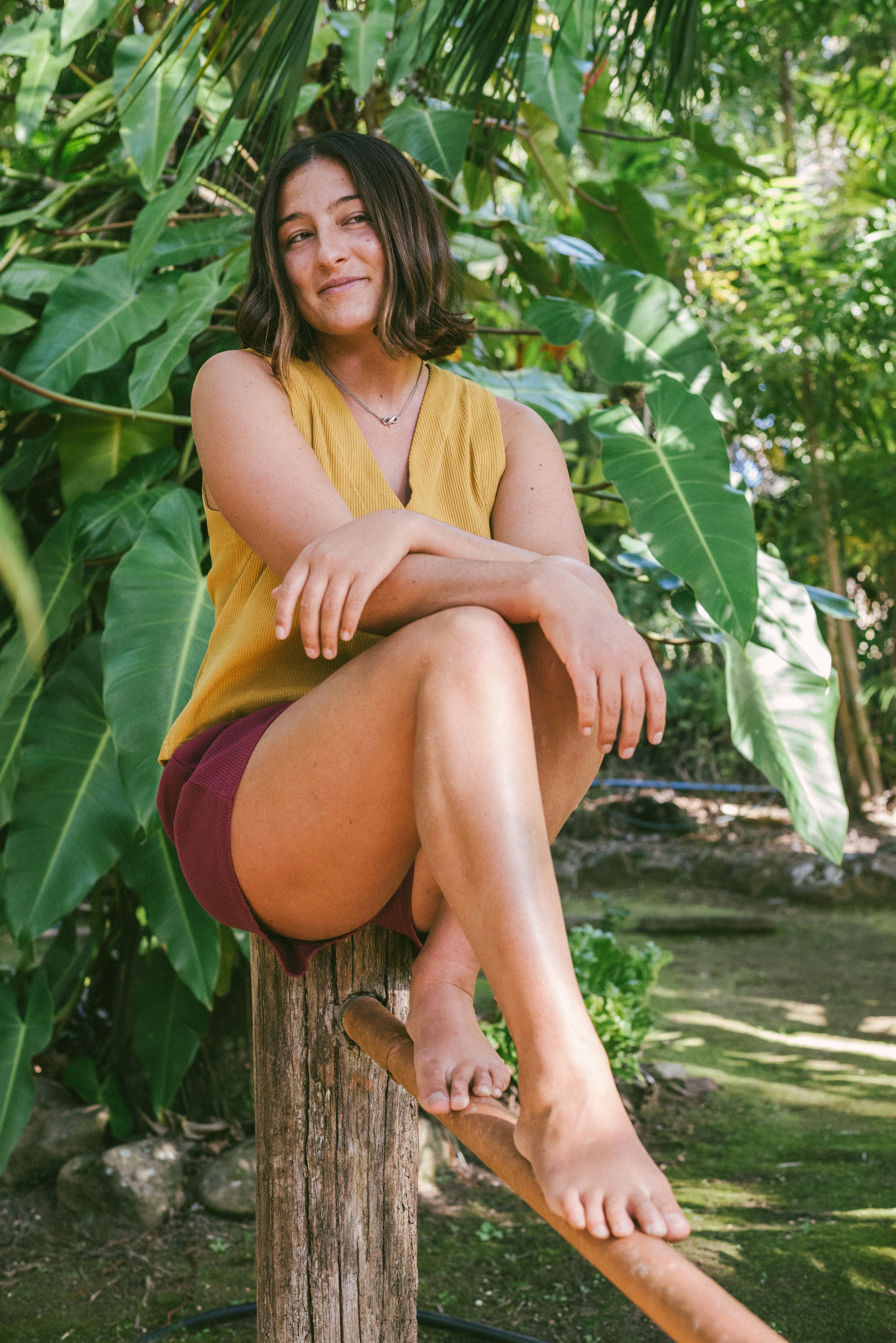 Waffle Ease Short in Berry - Atmosea