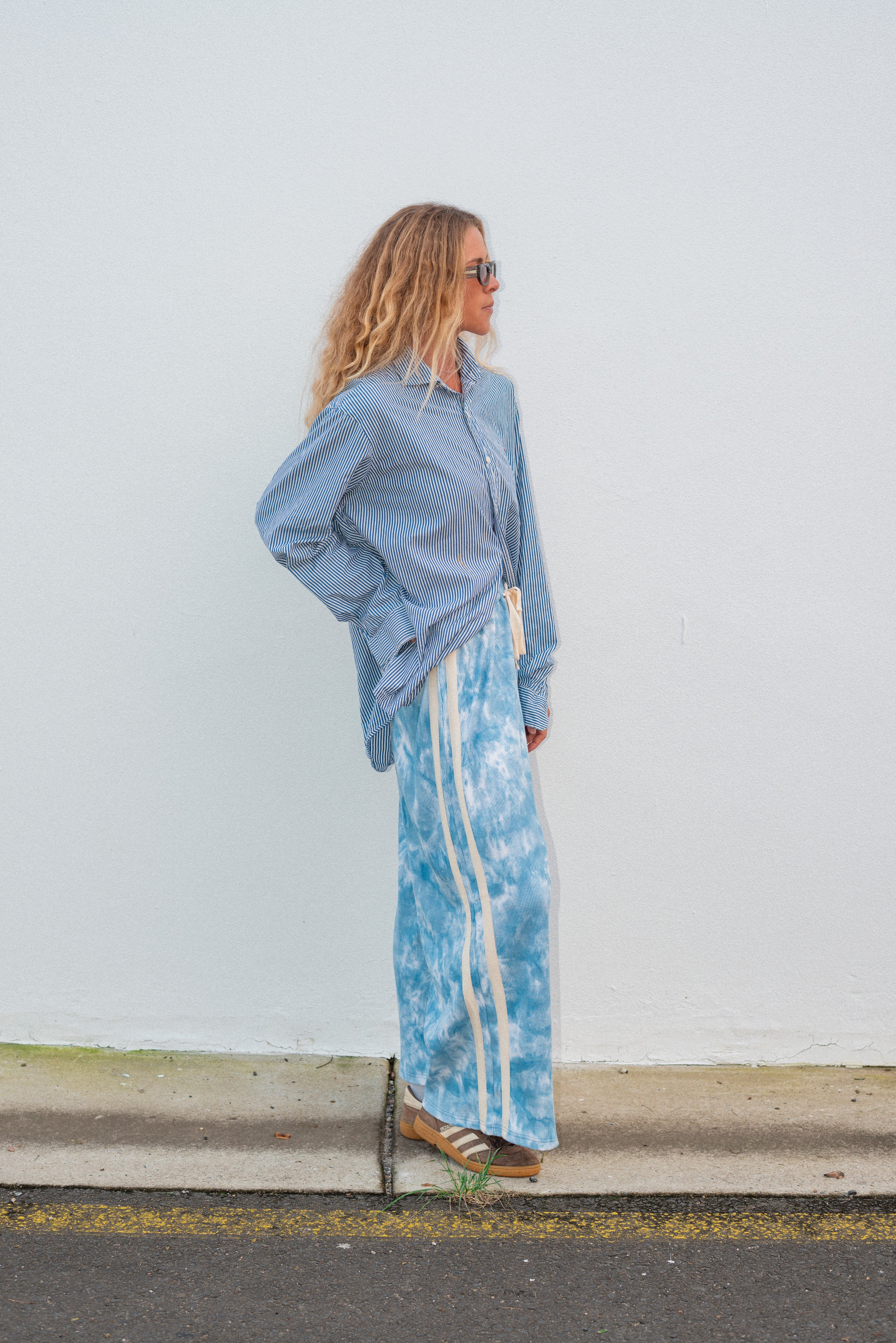Waffle Lounge Pants in Cloud Tie Dye - Atmosea