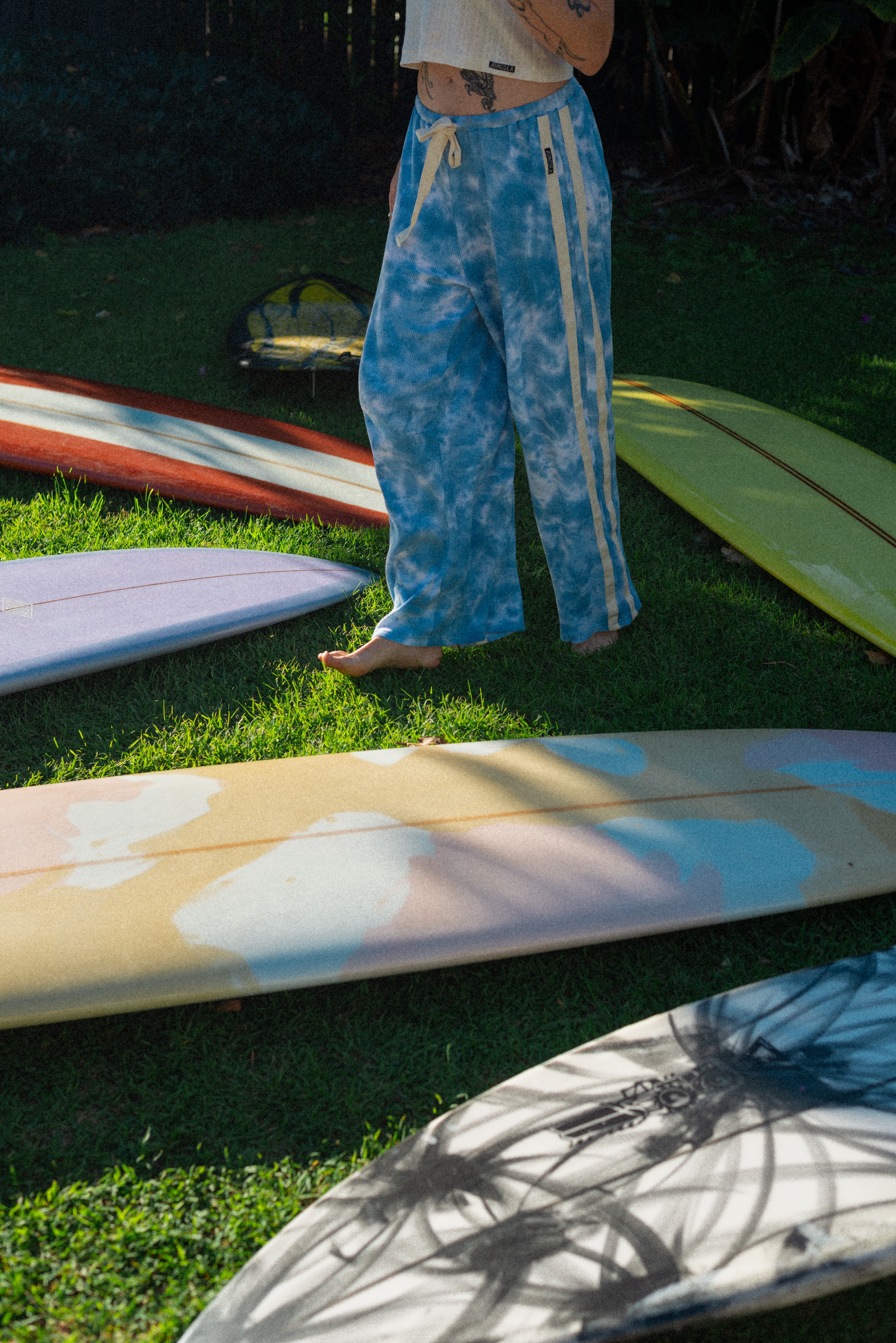Waffle Lounge Pants in Cloud Tie Dye - Atmosea