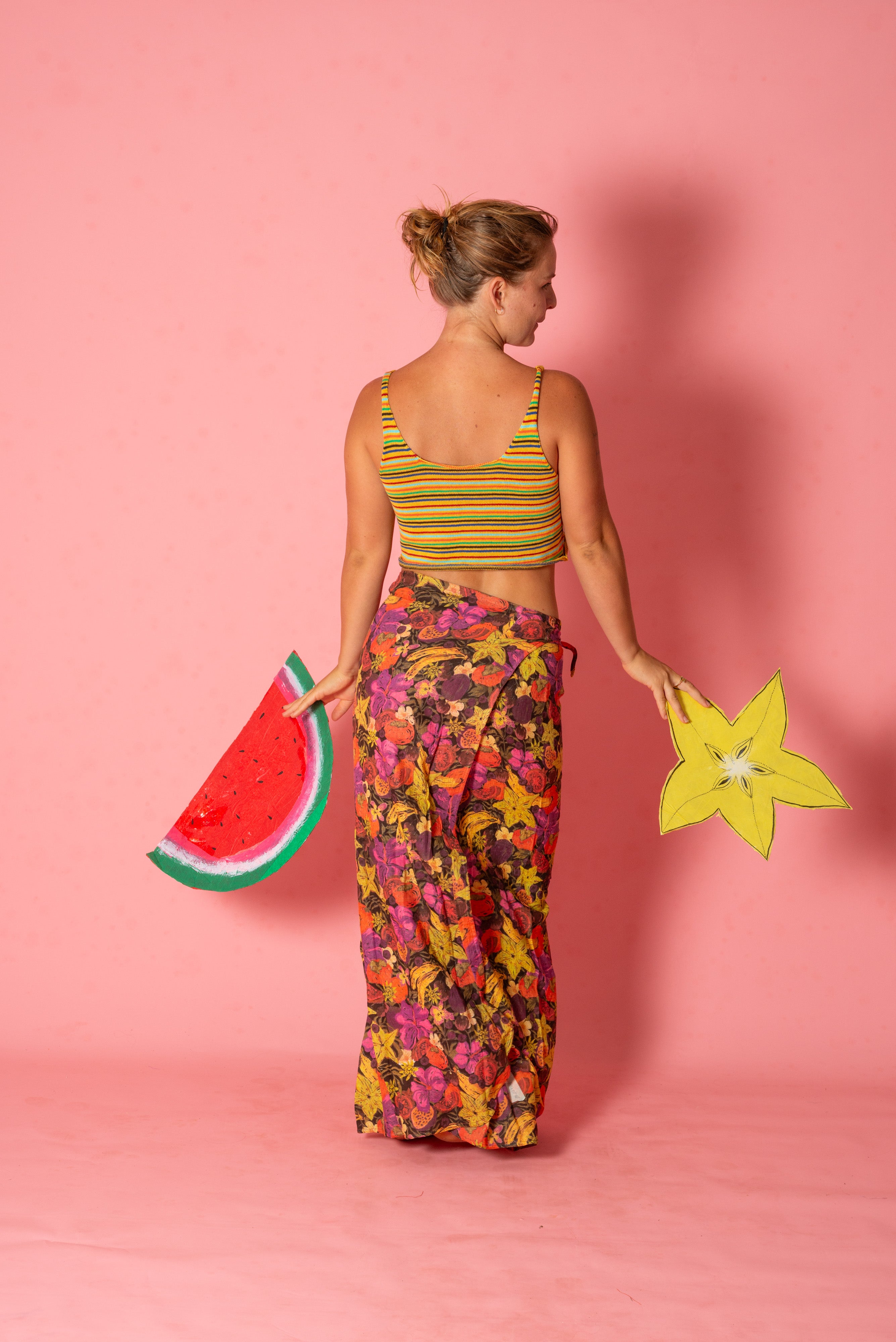 Wrap Midi Skirt in Fruity - Atmosea