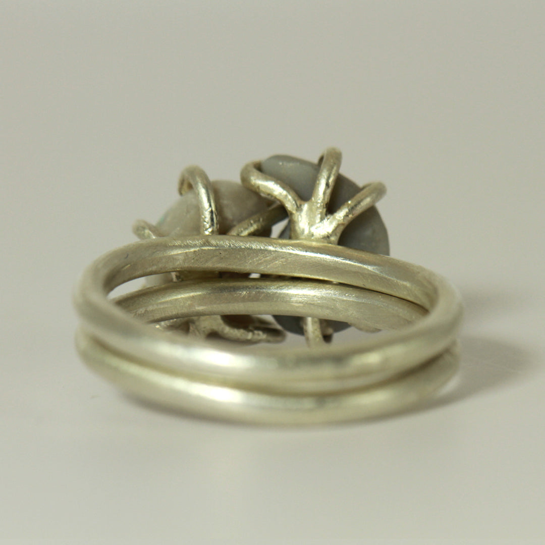 Yin Yang 2-in-1 Opal Rings (sterling silver) - Ke Li